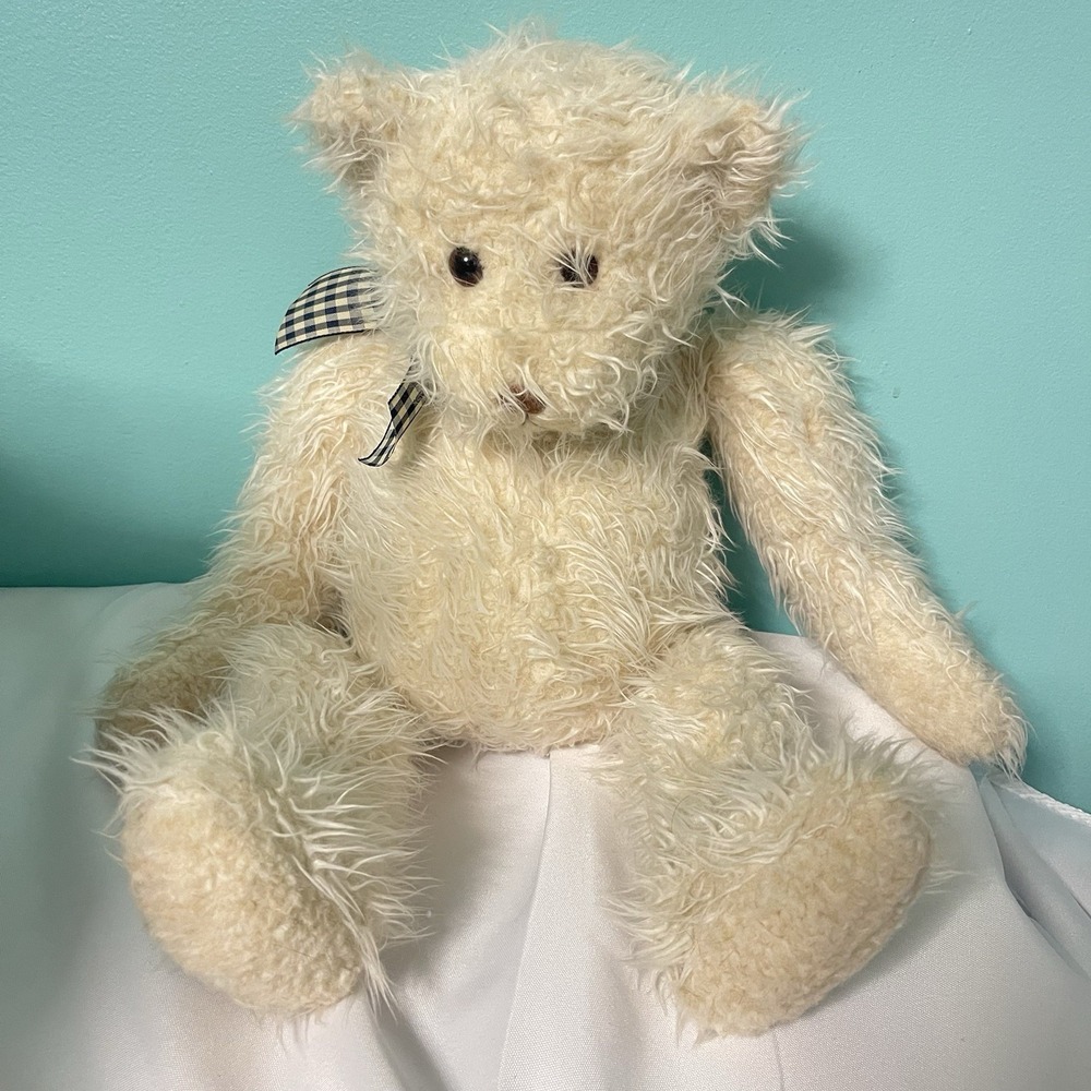 VINTAGE GUND BEARY‎ LONG LEGS TEDDY BEAR W/ BOW 13" Plush STUFFED ANIMAL